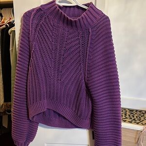 Purple Cable Knit Sweater